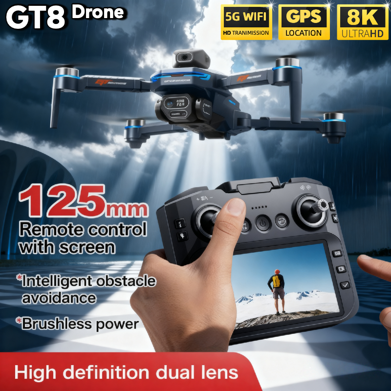 For Genuine GT8 Drone 4K Profe - مراجعة Drone Kit Long Range وسعره