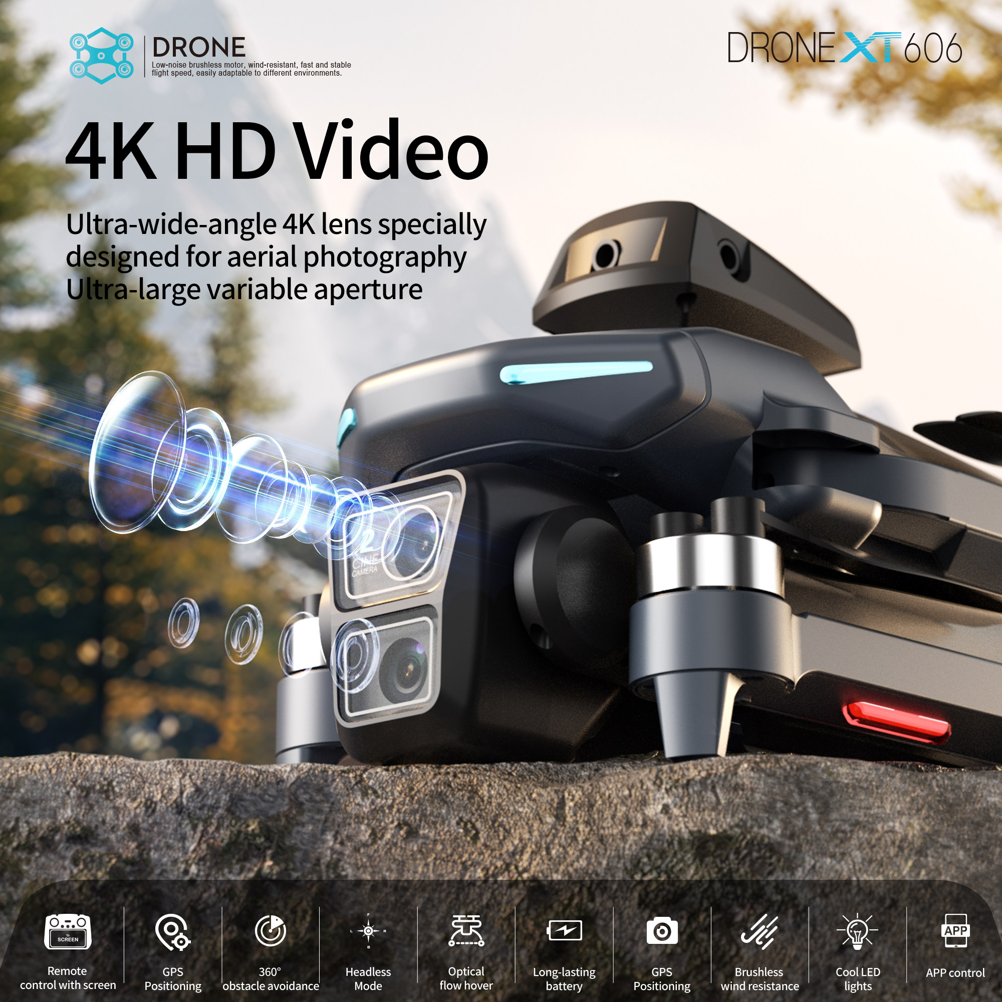 XT606 Foldable Drone 4K Dual C - مراجعة Drone Kit Long Range وسعره