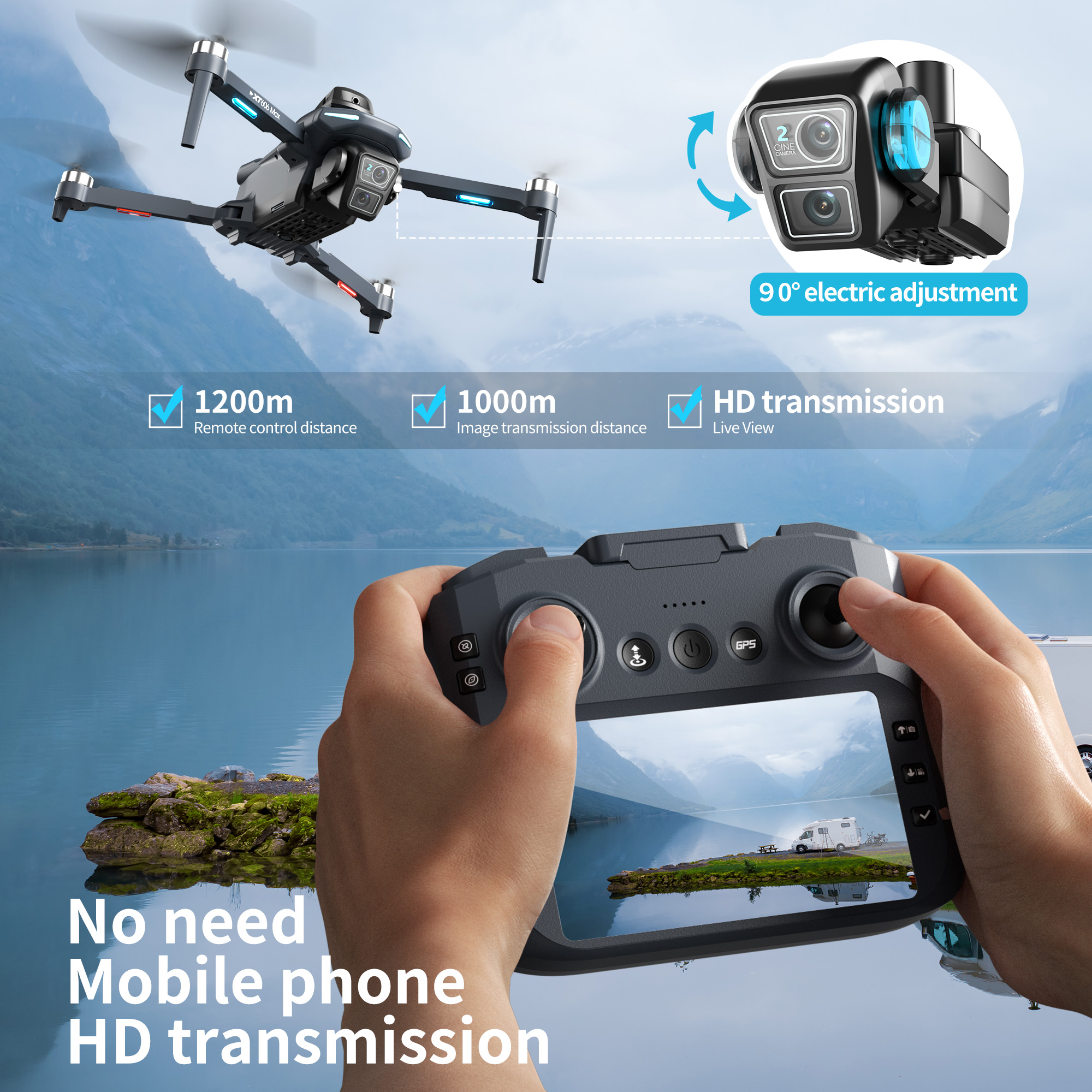XT606 Foldable Drone 4K Dual C - مراجعة Drone Kit Long Range وسعره