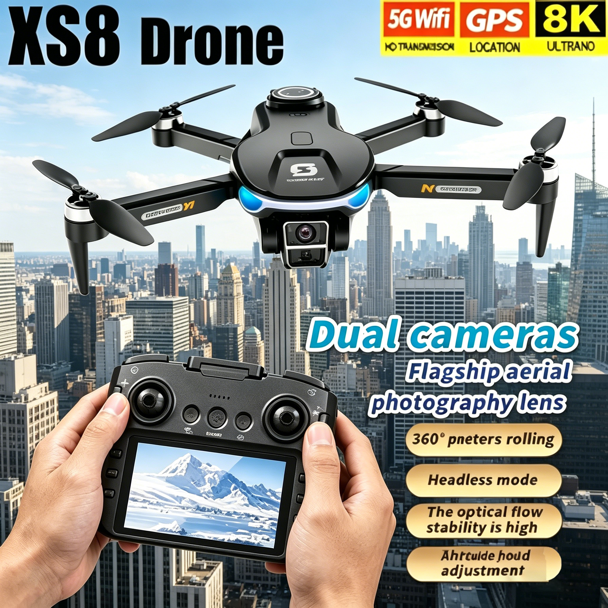 HD 8K Professional GPS Drone w - مراجعة Drone Kit Hexacopter وسعره